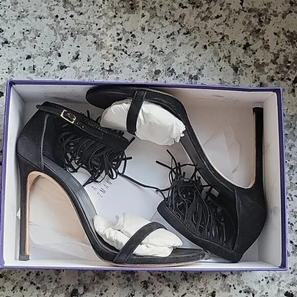 Stuart Weitzman LoveFringe heels US sz 9.5 - Picture 11 of 11